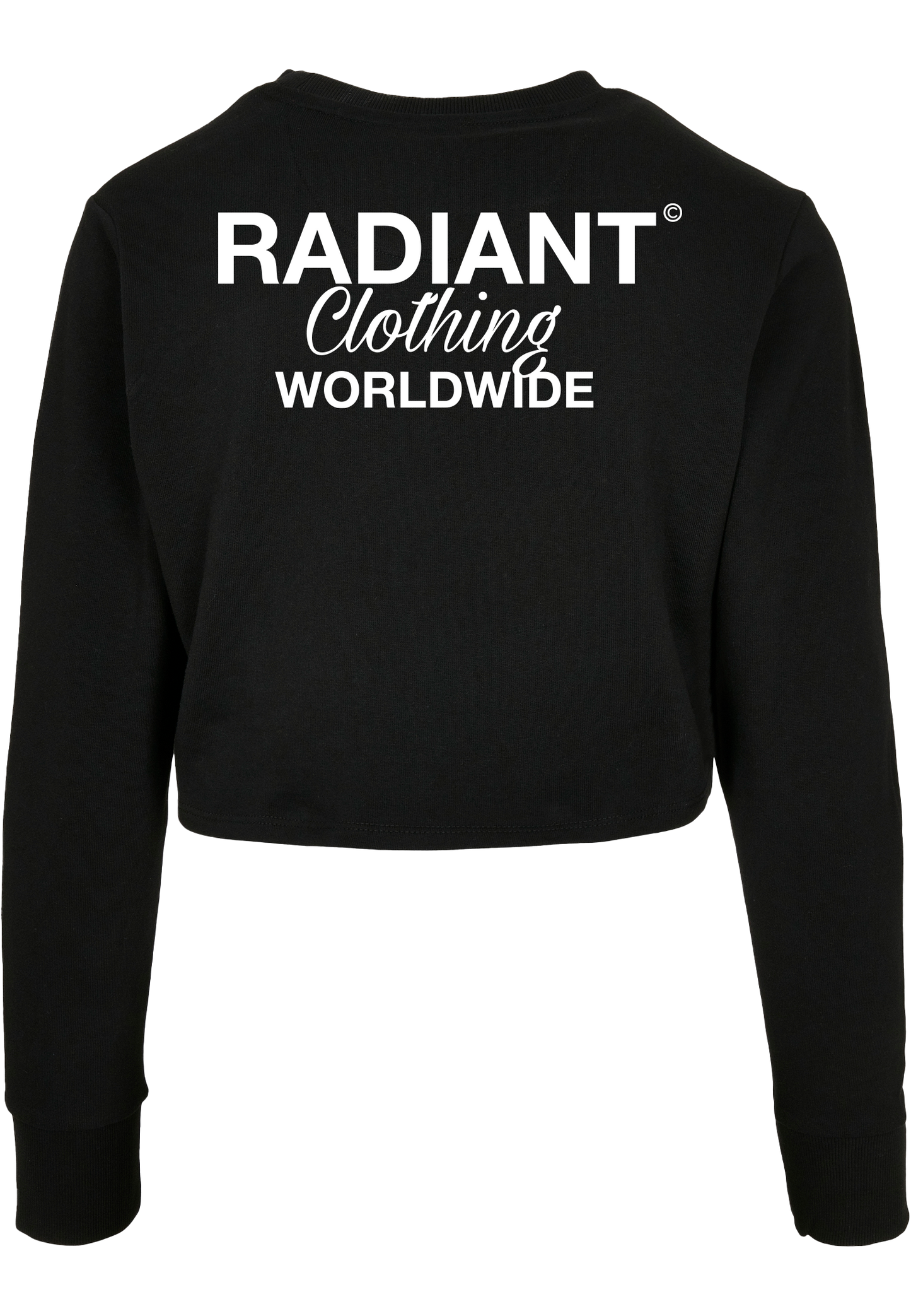 Radiant Long Sleeve Crop Top Zwart