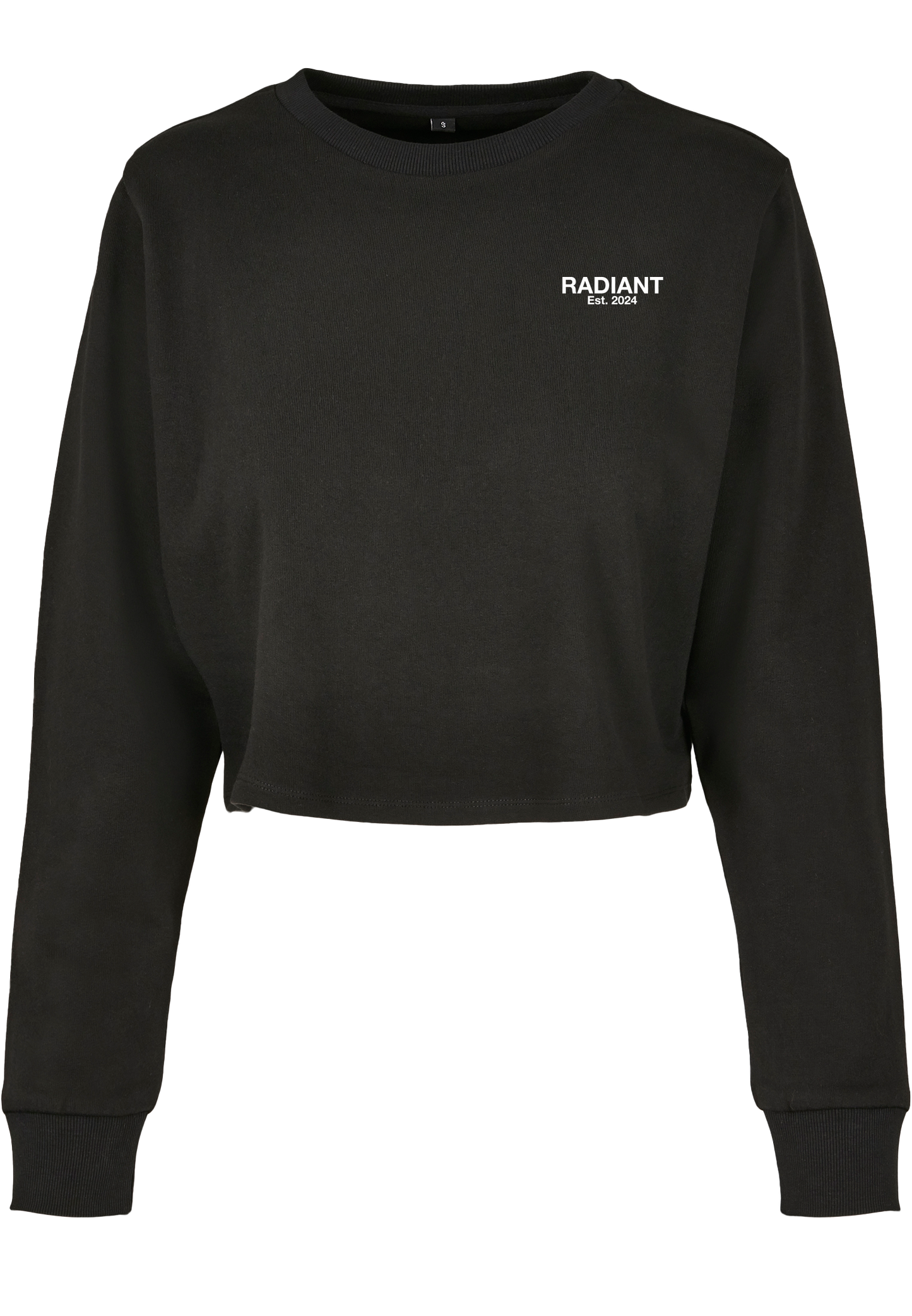 Radiant Long Sleeve Crop Top Zwart